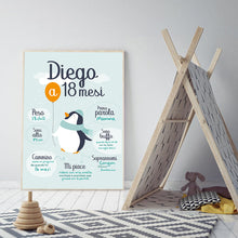 Carica l'immagine nel visualizzatore di Gallery, Quadretto personalizzato "Il pinguino e il palloncino" - UNIKREO