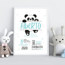 Carica l'immagine nel visualizzatore di Gallery, Quadretto nascita "Un tenero panda" - UNIKREO