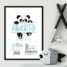 Carica l'immagine nel visualizzatore di Gallery, Quadretto nascita "Un tenero panda" - UNIKREO