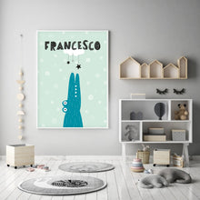 Carica l'immagine nel visualizzatore di Gallery, Quadretto personalizzato con il coccodrillo sognatore - UNIKREO