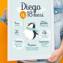 Carica l'immagine nel visualizzatore di Gallery, Quadretto personalizzato "Il pinguino e il palloncino" - UNIKREO