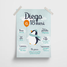 Carica l'immagine nel visualizzatore di Gallery, Quadretto personalizzato "Il pinguino e il palloncino" - UNIKREO