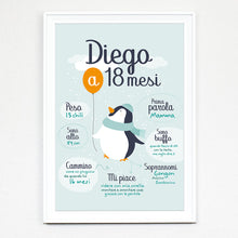 Carica l'immagine nel visualizzatore di Gallery, Quadretto personalizzato "Il pinguino e il palloncino" - UNIKREO