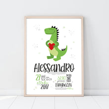 Carica l'immagine nel visualizzatore di Gallery, Quadretto nascita "Dino in love" - UNIKREO