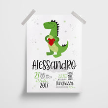Carica l'immagine nel visualizzatore di Gallery, Quadretto nascita "Dino in love" - UNIKREO
