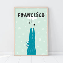 Carica l'immagine nel visualizzatore di Gallery, Quadretto personalizzato con il coccodrillo sognatore - UNIKREO
