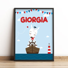 Carica l'immagine nel visualizzatore di Gallery, Quadretto personalizzato con la cerbiatta marinaia - UNIKREO