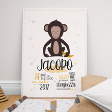 Carica l'immagine nel visualizzatore di Gallery, Quadretto nascita "Una dolce scimmietta" - UNIKREO