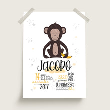Carica l'immagine nel visualizzatore di Gallery, Quadretto nascita "Una dolce scimmietta" - UNIKREO