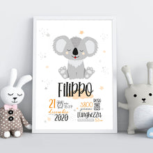 Carica l'immagine nel visualizzatore di Gallery, Quadretto nascita "Un koala tutto da abbracciare" - UNIKREO