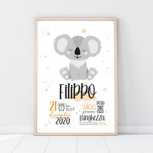 Carica l'immagine nel visualizzatore di Gallery, Quadretto nascita "Un koala tutto da abbracciare" - UNIKREO