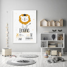 Carica l'immagine nel visualizzatore di Gallery, Quadretto nascita "Da queste parti si aggira un leone..." - UNIKREO