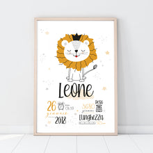 Carica l'immagine nel visualizzatore di Gallery, Quadretto nascita "Da queste parti si aggira un leone..." - UNIKREO