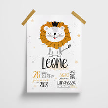 Carica l'immagine nel visualizzatore di Gallery, Quadretto nascita "Da queste parti si aggira un leone..." - UNIKREO