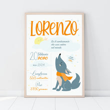 Carica l'immagine nel visualizzatore di Gallery, Quadretto personalizzato "Il lupetto che ulula alla luna" - UNIKREO