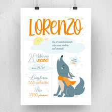 Carica l'immagine nel visualizzatore di Gallery, Quadretto personalizzato "Il lupetto che ulula alla luna" - UNIKREO