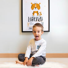 Carica l'immagine nel visualizzatore di Gallery, Quadretto nascita "Io sono una tigre" - UNIKREO