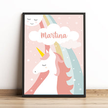 Carica l'immagine nel visualizzatore di Gallery, Quadretto personalizzato "L'unicorno e la luna" - UNIKREO