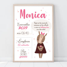 Carica l'immagine nel visualizzatore di Gallery, Quadretto personalizzato "Dolce cerbiatta" - UNIKREO