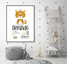 Carica l'immagine nel visualizzatore di Gallery, Quadretto nascita "Io sono una tigre" - UNIKREO