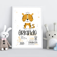 Carica l'immagine nel visualizzatore di Gallery, Quadretto nascita "Io sono una tigre" - UNIKREO