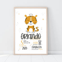 Carica l'immagine nel visualizzatore di Gallery, Quadretto nascita "Io sono una tigre" - UNIKREO