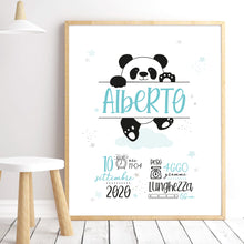 Carica l'immagine nel visualizzatore di Gallery, Quadretto nascita "Un tenero panda" - UNIKREO
